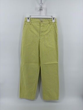 Sunday Best Yellow Gingham Wide-Leg Pants Spring Classic